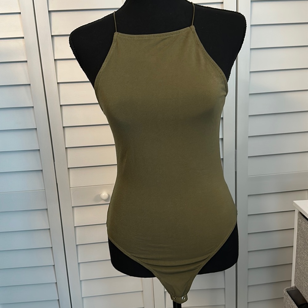 FOVER21 Fitted stretchy, spaghetti, string, bodysuit.